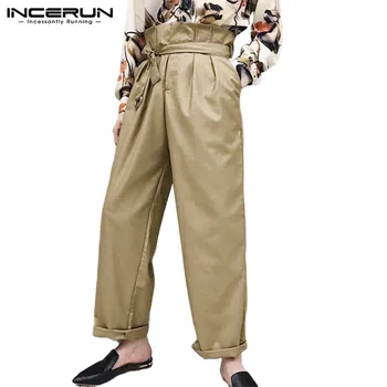 INCERUN High Waist Men Casual Pants With Belt Solid Joggers Streetwear Straight Pants 2020 Vintage Loose Trousers Men Plus Size
INCERUN High Waist Men Casual Pants With Belt Solid Joggers Streetwear Straight Pants 2020 Vintage Loose Trousers Men Plus Size