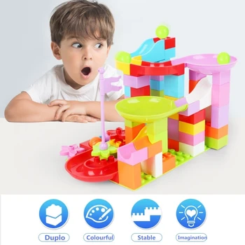 50-70PCS DIY Maze Balls Track Building Blocks Toys For kids Construction Big Duplo Marble Run Accessory Block colourful slide
50-70PCS DIY Maze Balls Track Building Blocks Toys For kids Construction Big Duplo Marble Run Accessory Block colourful slide