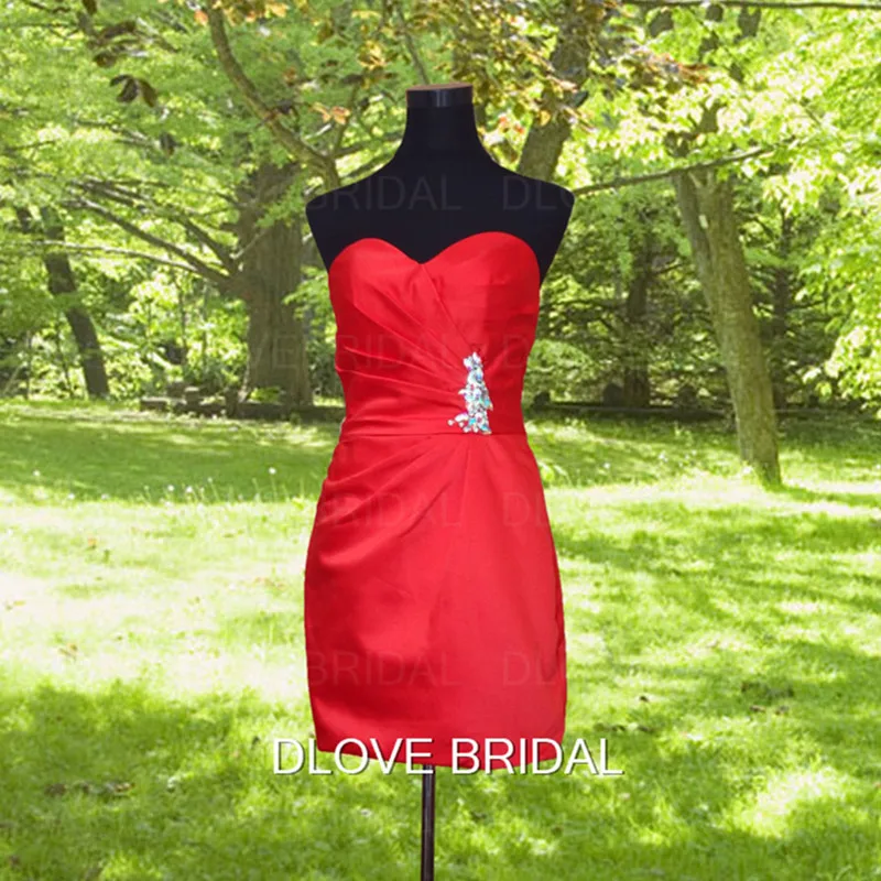 DLOVE BRIDAL High Quality Simple Red Satin Bridesmaid Dress Strapless Sweetheart Short Sheath Ruched Maid of Dresses Real Photos
DLOVE BRIDAL High Quality Simple Red Satin Bridesmaid Dress Strapless Sweetheart Short Sheath Ruched Maid of Dresses Real Photos