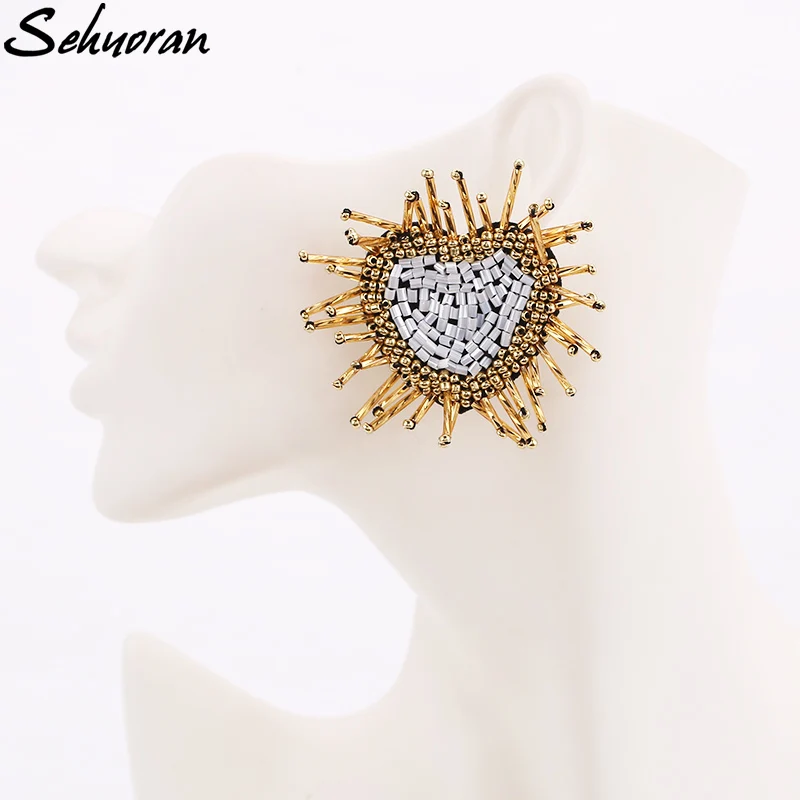 Sehuoran Stud Earrings For Women Bohemian Heart Glass Beads Handmade Oorbellen Fashion Jewelry Aretes brincos Women Earrings
Sehuoran Stud Earrings For Women Bohemian Heart Glass Beads Handmade Oorbellen Fashion Jewelry Aretes brincos Women Earrings