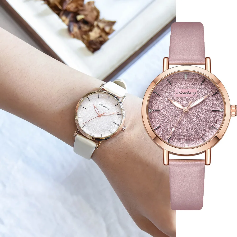 Ladies reloj mujer Quartz Convex Glass Leather Watches Clock Wristwatch lover woman men's watches Relogio Feminino |