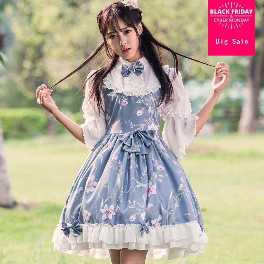 New princess cuty female lolita printing floral dress original design women's lolita princess dress with 8 bows wj335
New princess cuty female lolita printing floral dress original design women's lolita princess dress with 8 bows wj335