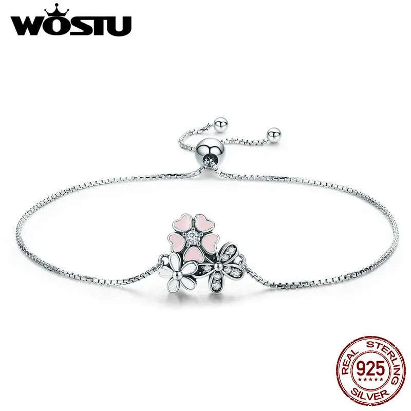WOSTU Romantic 100% 925 Sterling Silver Cherry Daisy Flower Chain Link Women Bracelet Sterling Silver Jewelry Gift FIB055
WOSTU Romantic 100% 925 Sterling Silver Cherry Daisy Flower Chain Link Women Bracelet Sterling Silver Jewelry Gift FIB055