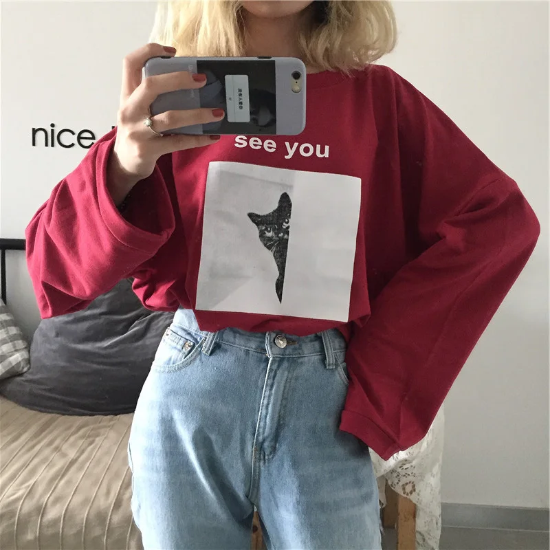 Autumn O-Neck kawaii cartoon Printed Loose Harajuku T shirt women oversized T-shirts Korean Style Hip Hop Students Tees Chic top
Autumn O-Neck kawaii cartoon Printed Loose Harajuku T shirt women oversized T-shirts Korean Style Hip Hop Students Tees Chic top