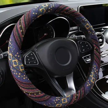 38cm Universal Car Steering Wheel Cover Universal Fit Most Cars New Blanket Auto steering braid Ethnic Style Coarse Flax Cloth
38cm Universal Car Steering Wheel Cover Universal Fit Most Cars New Blanket Auto steering braid Ethnic Style Coarse Flax Cloth