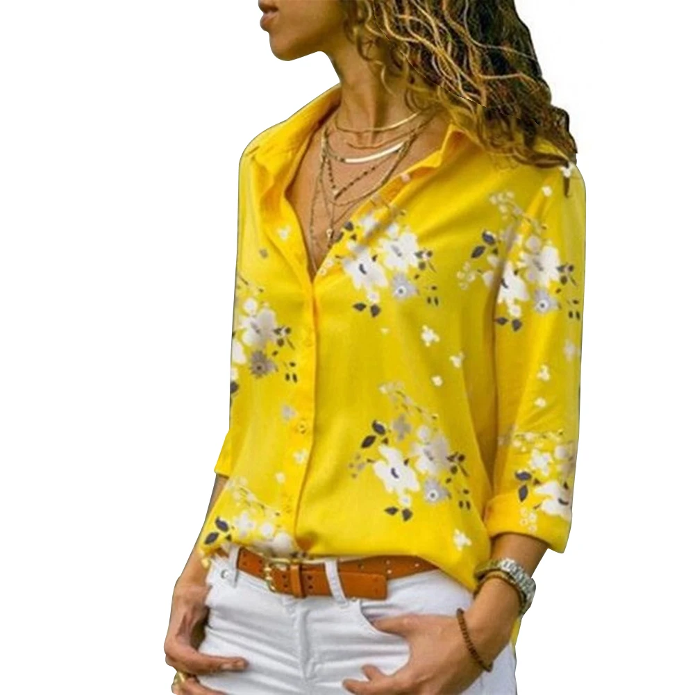 Loose Women Blouse Casual Long Sleeve Office Button Front Fashion Lapel Daily Beach Workwear Summer Tops Floral Print
Loose Women Blouse Casual Long Sleeve Office Button Front Fashion Lapel Daily Beach Workwear Summer Tops Floral Print