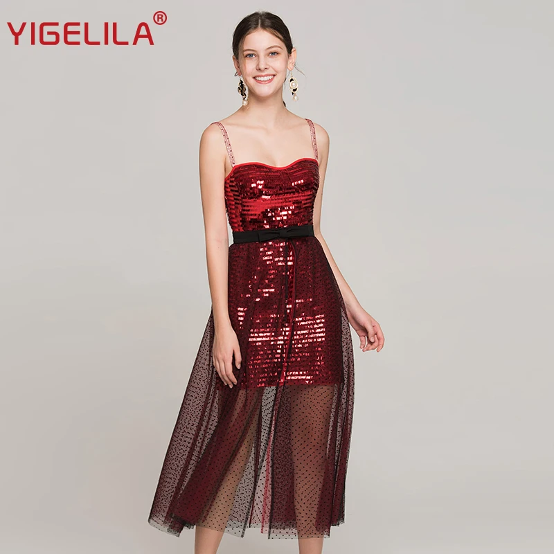 YIGELILA 2019 Women Summer Sexy Sequined Party Dress Spaghetti Strap Empire Slim Floor Length Mesh Long Dress Fashion Week 63815
YIGELILA 2019 Women Summer Sexy Sequined Party Dress Spaghetti Strap Empire Slim Floor Length Mesh Long Dress Fashion Week 63815