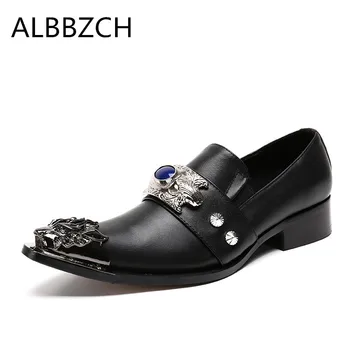 New mens fashion rhinestone buckle genuine leather wedding shoes men loafers pointed toe evening party dress shoes big size 46
New mens fashion rhinestone buckle genuine leather wedding shoes men loafers pointed toe evening party dress shoes big size 46
