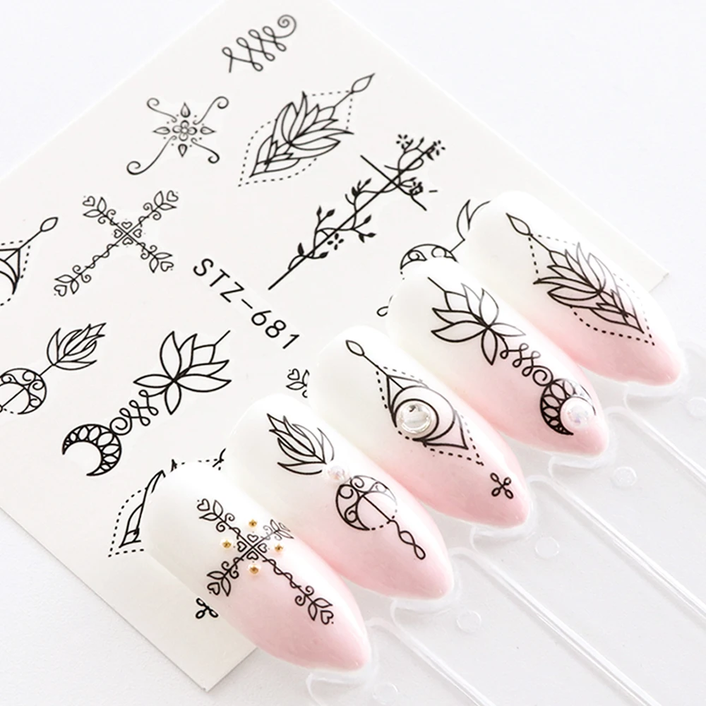 1pcs Water Decal Nail Art Transfer Stickers Black Flower Geometry DIY Nail Tattoos Adhesive Manicure Decoration Tip JISTZ675-682
1pcs Water Decal Nail Art Transfer Stickers Black Flower Geometry DIY Nail Tattoos Adhesive Manicure Decoration Tip JISTZ675-682