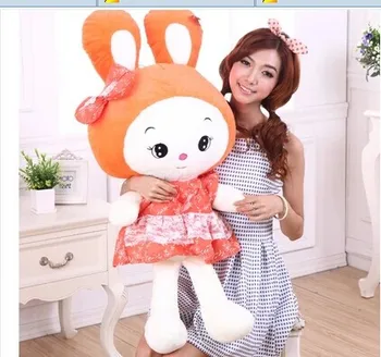 Stuffed animal 75 cm lovely beautiful skirt rabbit plush toy pink or orange throw pillow doll gift w3821
Stuffed animal 75 cm lovely beautiful skirt rabbit plush toy pink or orange throw pillow doll gift w3821