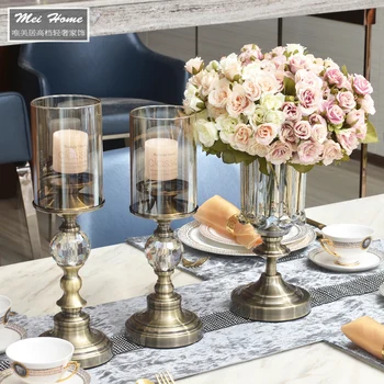 Furnishing luxury new classical European style living room table model metal crystal candlestick ornaments ornaments
Furnishing luxury new classical European style living room table model metal crystal candlestick ornaments ornaments