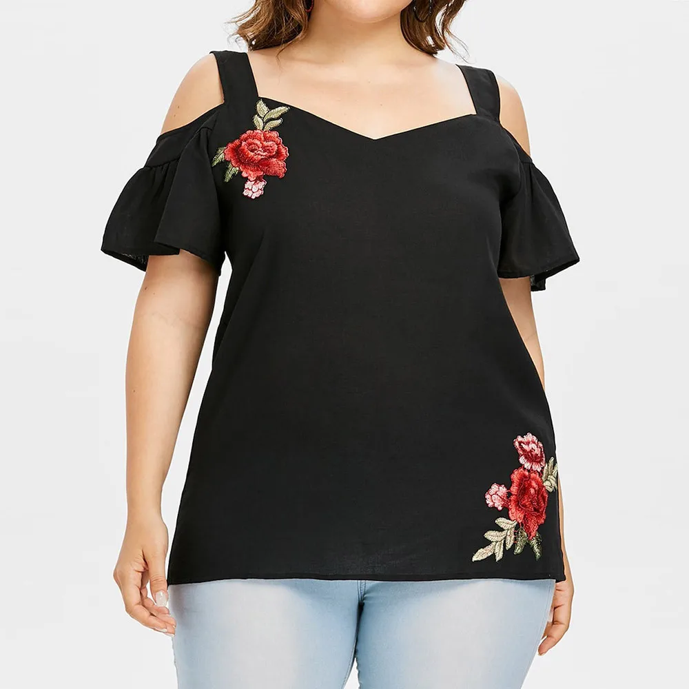 2019 New Fashion T Shirts Women Plus Size Applique Strapless Ruffles Short Sleeve Tops T Shirt Women's T Shirts A3
2019 New Fashion T Shirts Women Plus Size Applique Strapless Ruffles Short Sleeve Tops T Shirt Women's T Shirts A3