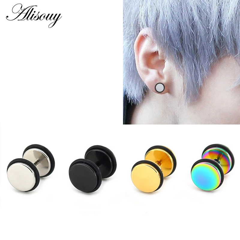 Alisouy 2Pc Stainless Steel Fake Ear Plugs Screw Round Barbell Earring With O rings Ear Expander Earrings Body Jewelry Men Women
Alisouy 2Pc Stainless Steel Fake Ear Plugs Screw Round Barbell Earring With O rings Ear Expander Earrings Body Jewelry Men Women