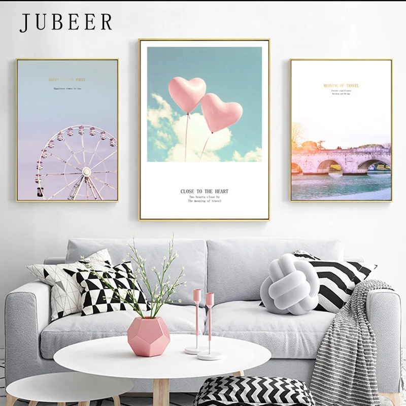 Nordic ins style decorative painting Ferris wheel balloon mural landscape sky wall art poster for living room home decor
Nordic ins style decorative painting Ferris wheel balloon mural landscape sky wall art poster for living room home decor