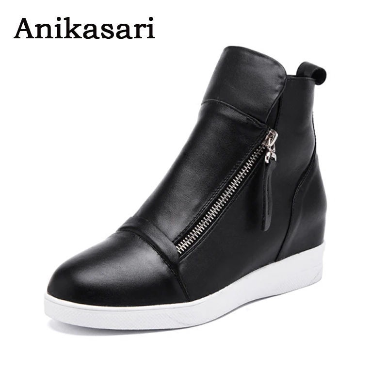 Women Boots Plus Size 33~42 Leather Hidden Heel Ankle Boots Flats Platform Zip High Top Shoes Woman Autumn Winter Snow Boots
Women Boots Plus Size 33~42 Leather Hidden Heel Ankle Boots Flats Platform Zip High Top Shoes Woman Autumn Winter Snow Boots