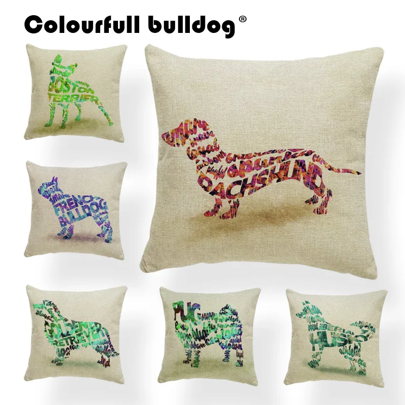 Cartoon Colored Letter Dog Pillow Cushion Covers French Bulldog Mastiff Dachshund Cushion Cases Boston Terrier Sofa Decor 43 cm
Cartoon Colored Letter Dog Pillow Cushion Covers French Bulldog Mastiff Dachshund Cushion Cases Boston Terrier Sofa Decor 43 cm