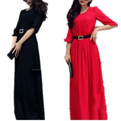 Spring and summer fashion high quality loose chiffon long one-piece dress floor dress plus size
Spring and summer fashion high quality loose chiffon long one-piece dress floor dress plus size