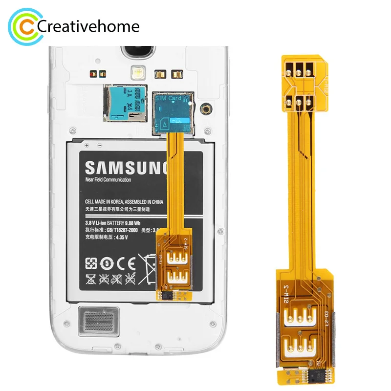 Dual SIM Card Adapter for Samsung Galaxy S5/i9600/S4 /i9500/ S3/i9300/ Note3/ N9000/ Note2/N7100/ Mega 6.3/ i9200 
Dual SIM Card Adapter for Samsung Galaxy S5/i9600/S4 /i9500/ S3/i9300/ Note3/ N9000/ Note2/N7100/ Mega 6.3/ i9200