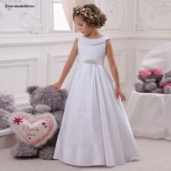 Holy White Girls First Communion Dresses Appliques Beaded Bow Sash Flower Girl Dresses For Wedding Robe Fille Mariage
Holy White Girls First Communion Dresses Appliques Beaded Bow Sash Flower Girl Dresses For Wedding Robe Fille Mariage