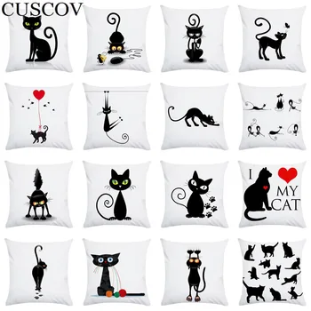 CUSCOV ew cartoon black cat super soft polyester home pillowcase decoration living room sofa pillowcase cushion cover
CUSCOV ew cartoon black cat super soft polyester home pillowcase decoration living room sofa pillowcase cushion cover