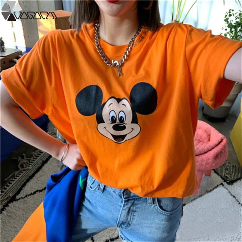 Cartoon Women T Shirts Casual Fashion Summer Street Style Gray White Orange Colors Loose Big Size Tees Club Party Tops
Cartoon Women T Shirts Casual Fashion Summer Street Style Gray White Orange Colors Loose Big Size Tees Club Party Tops