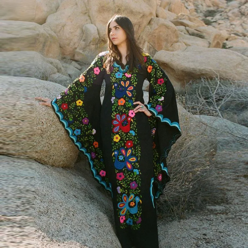 Print Ruffles Sexy Bohemian Beach Dresses Long Sleeve Summer Maxi Runway Dress V Neck Loose Spring Vestido
Print Ruffles Sexy Bohemian Beach Dresses Long Sleeve Summer Maxi Runway Dress V Neck Loose Spring Vestido