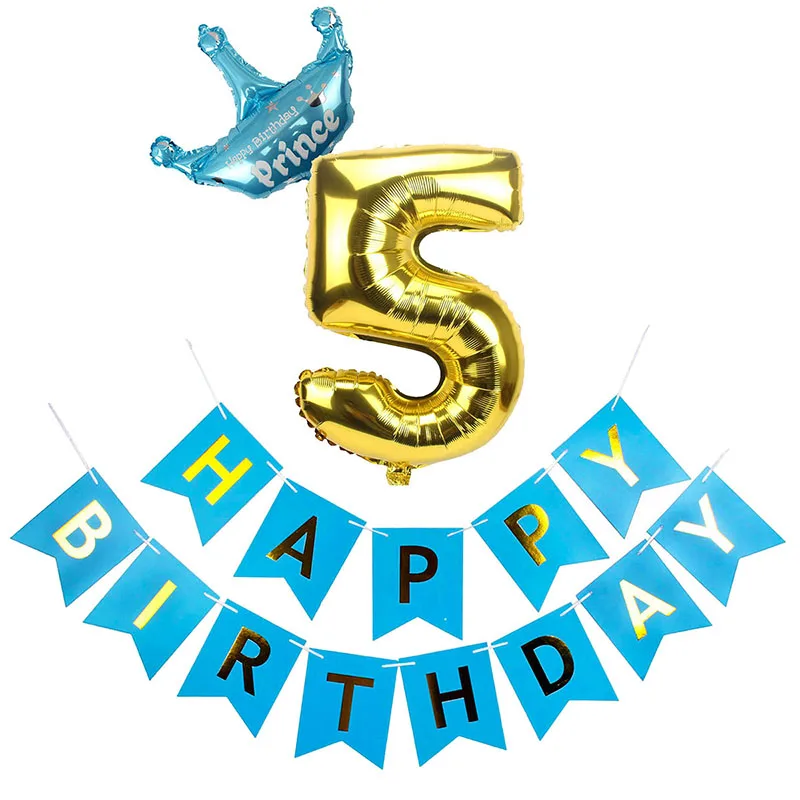 Набор баннеров Heronsbill с цифрами 5 праздничные украшения на дней рождения товары