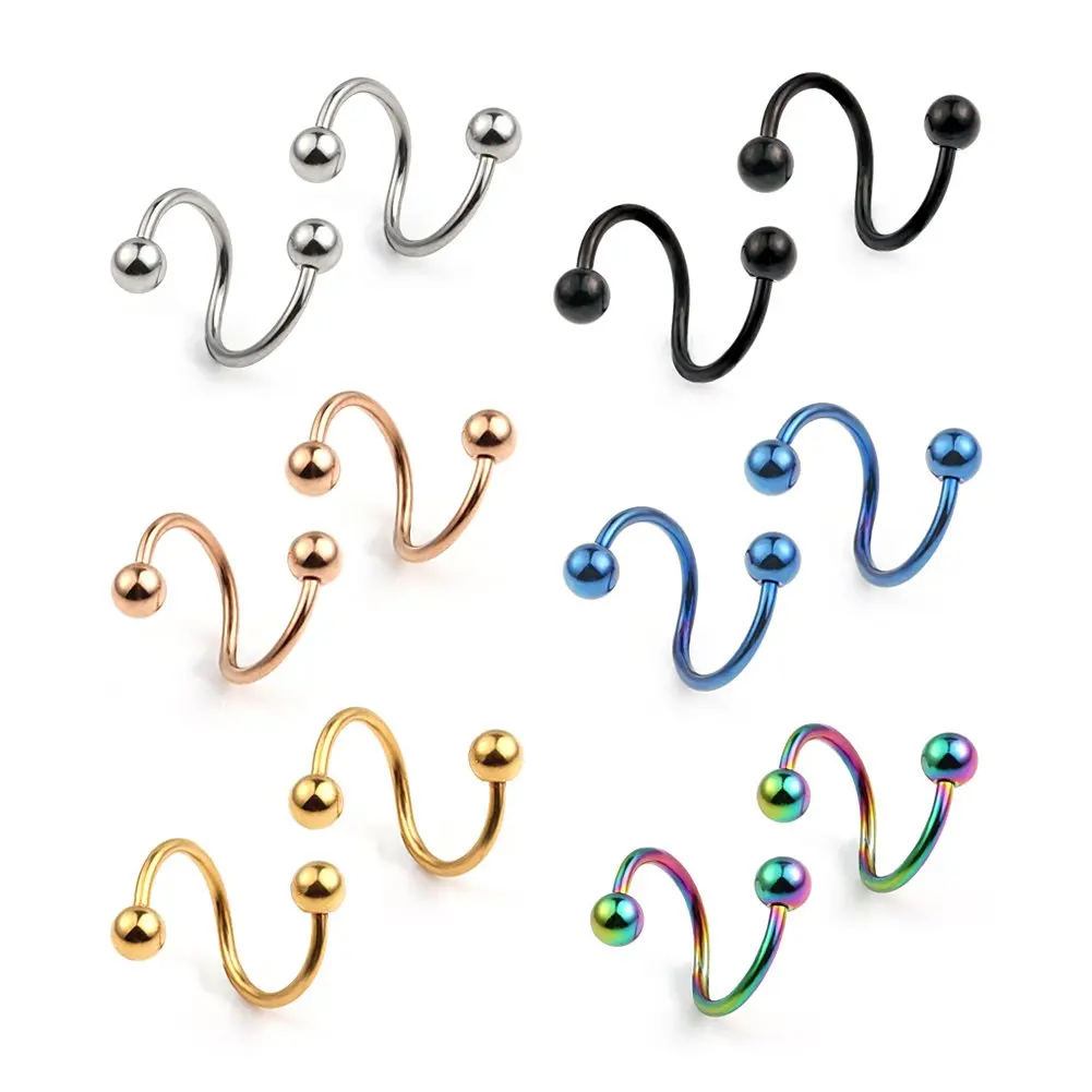 JFORYOU 16G Stainless Steel Twist Ear Plug Earring Spiral Helix Stud Lip Ring Body Piercing Jewelry 8mm 10mm
JFORYOU 16G Stainless Steel Twist Ear Plug Earring Spiral Helix Stud Lip Ring Body Piercing Jewelry 8mm 10mm