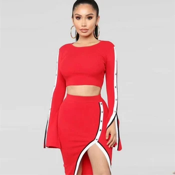 New Fashion Hot Selling Red Strong Stretch Bandage Dress Women 2 Piece Set Christmas Party Vestidos Outfit Clothing Wholesale
New Fashion Hot Selling Red Strong Stretch Bandage Dress Women 2 Piece Set Christmas Party Vestidos Outfit Clothing Wholesale