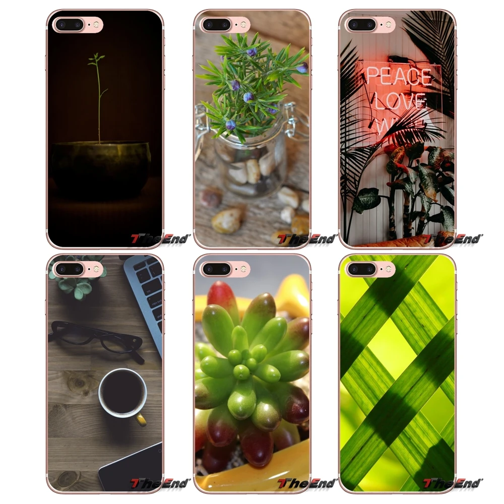 Green Plant For Sony Xperia Z Z1 Z2 Z3 Z5 compact M2 M4 M5 E3 T3 XA Aqua LG G4 G5 G3 G2 Mini Capa Accessories Phone Shell Covers | Мобильные