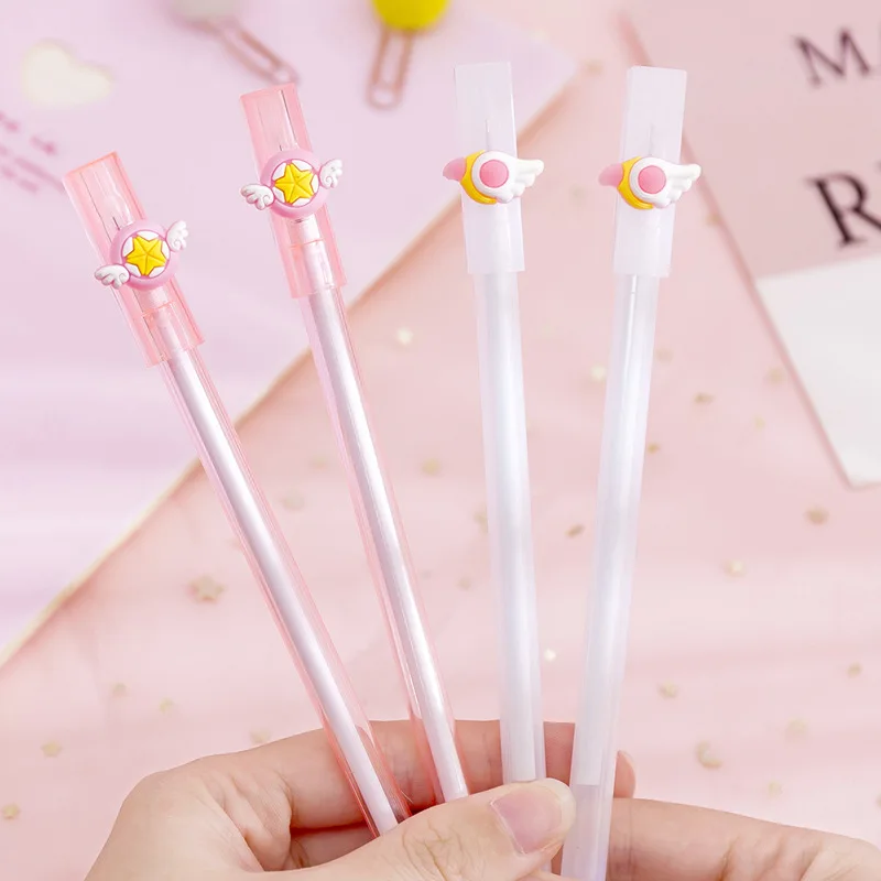(2 Pieces/lot) Korean Ins Beautiful Girl Star Scepter Magic Wand Gel Pen Creative Office Student Exam Black Ink | Канцтовары для