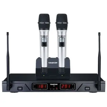 Original Takstar X8 UHF professional high quality wireless microphone system 200 with dual handheld mic well-selected channel
Original Takstar X8 UHF professional high quality wireless microphone system 200 with dual handheld mic well-selected channel