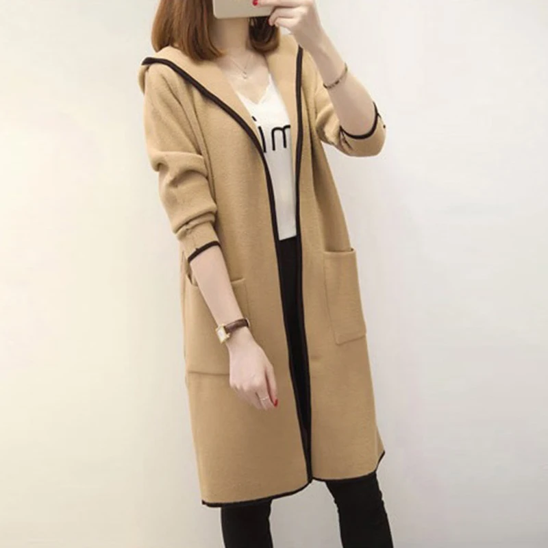 Women Autumn Loose Long Sleeve Baggy Hooded Cap Long Coat Cardigan Outwear Warm 
Women Autumn Loose Long Sleeve Baggy Hooded Cap Long Coat Cardigan Outwear Warm