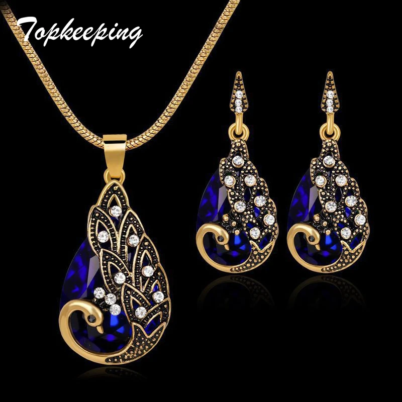 Antique Vintage Jewelry Crystal Peacock Pendant Water Drop Rhinestone Earrings Chic Design Wedding Party Jewelry Sets for Women
Antique Vintage Jewelry Crystal Peacock Pendant Water Drop Rhinestone Earrings Chic Design Wedding Party Jewelry Sets for Women