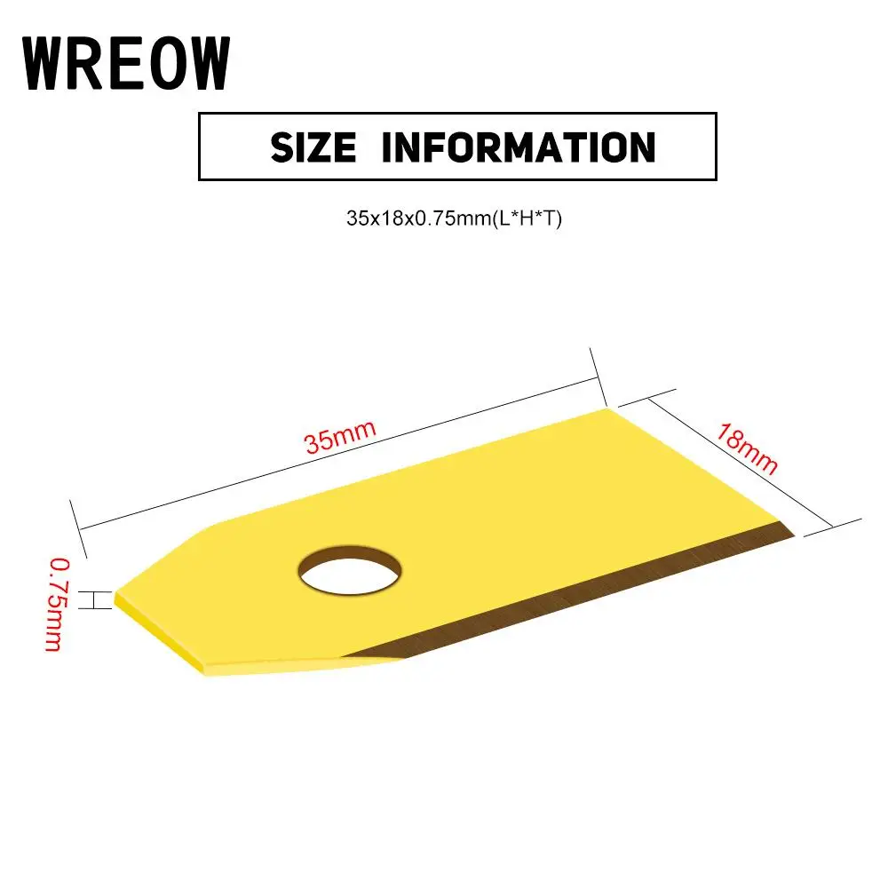NEW 9pc/18pc/30pc/45pc Titanium Coated Lawnmower Blade 0.75mm with Screws for Robot Mower Replacement Blade Garden Tools
NEW 9pc/18pc/30pc/45pc Titanium Coated Lawnmower Blade 0.75mm with Screws for Robot Mower Replacement Blade Garden Tools