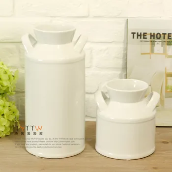 Rustic ceramic milk cans decoration vase interaural artificial flower
Rustic ceramic milk cans decoration vase interaural artificial flower