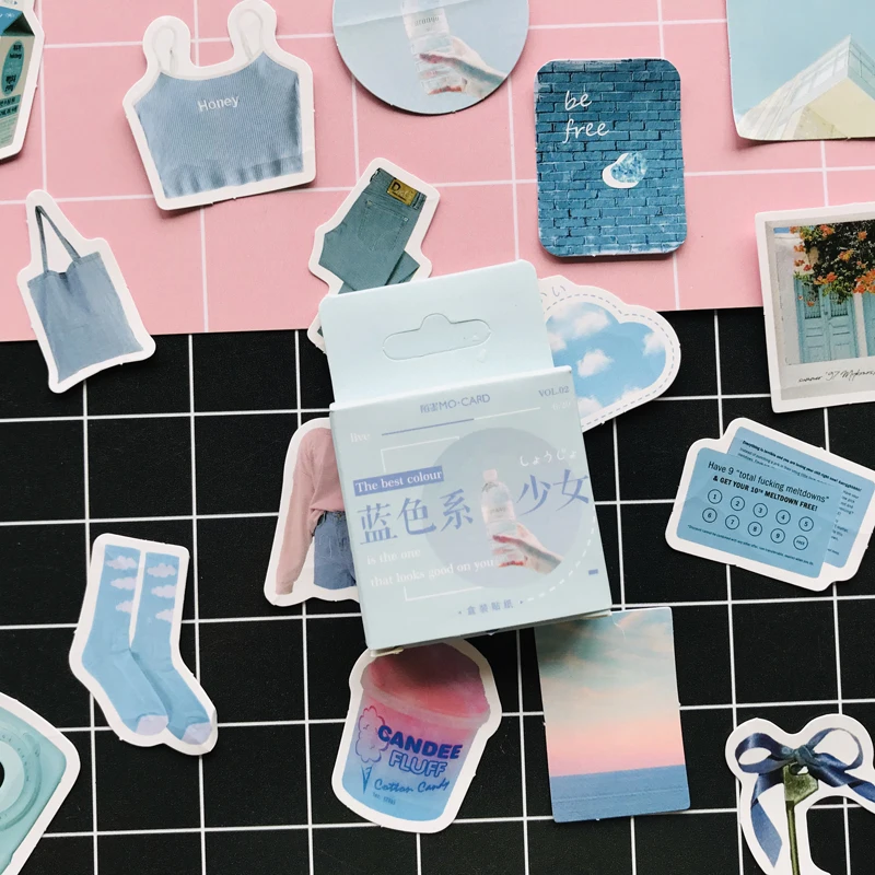46pcs/pack 23 Designs Blue Color Girl's Clothing Paper Stickers Notebook Bottle DIY Adhesive Decor Stick Label Stationery
46pcs/pack 23 Designs Blue Color Girl's Clothing Paper Stickers Notebook Bottle DIY Adhesive Decor Stick Label Stationery