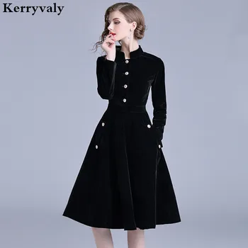 Robe Vintage Velvet Black Office Dress Long Sleeves Winter Womens Dresses New Arrival 2020 Midi Party Dress Zomer Jurk K307
Robe Vintage Velvet Black Office Dress Long Sleeves Winter Womens Dresses New Arrival 2020 Midi Party Dress Zomer Jurk K307