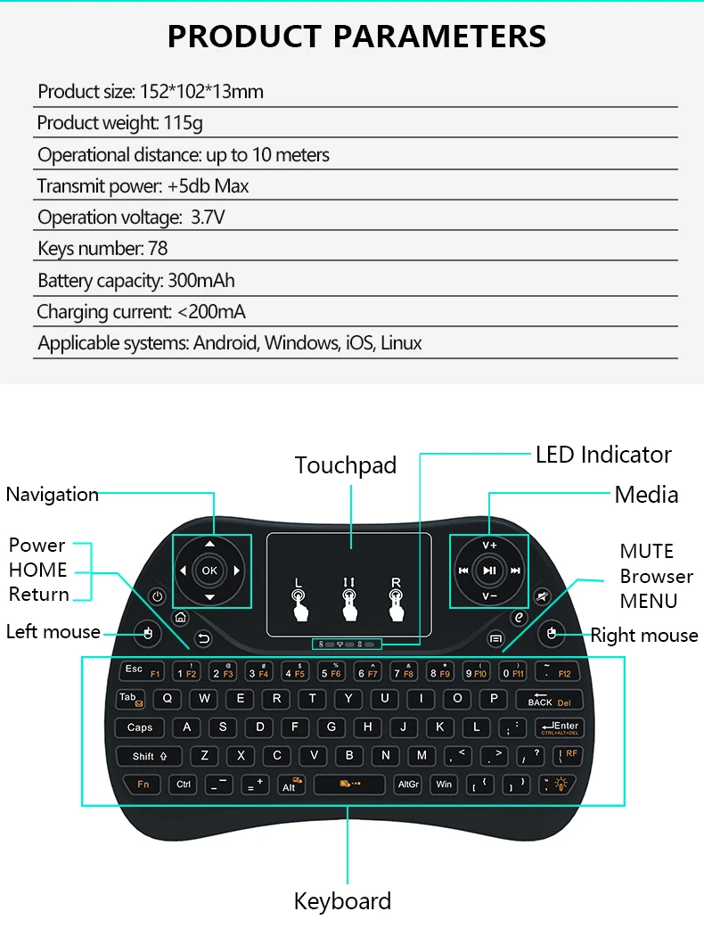 T2 Wireless Keyboard Air Mouse (9)