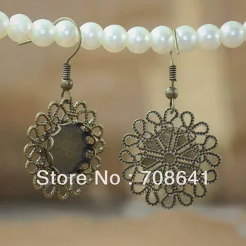 Blank Ear Wire Clip Hook Earrings Settings with 12mm Double Round Lace Bezel Resin Cabochons Bases Filigree Floewr DIY Findings
Blank Ear Wire Clip Hook Earrings Settings with 12mm Double Round Lace Bezel Resin Cabochons Bases Filigree Floewr DIY Findings