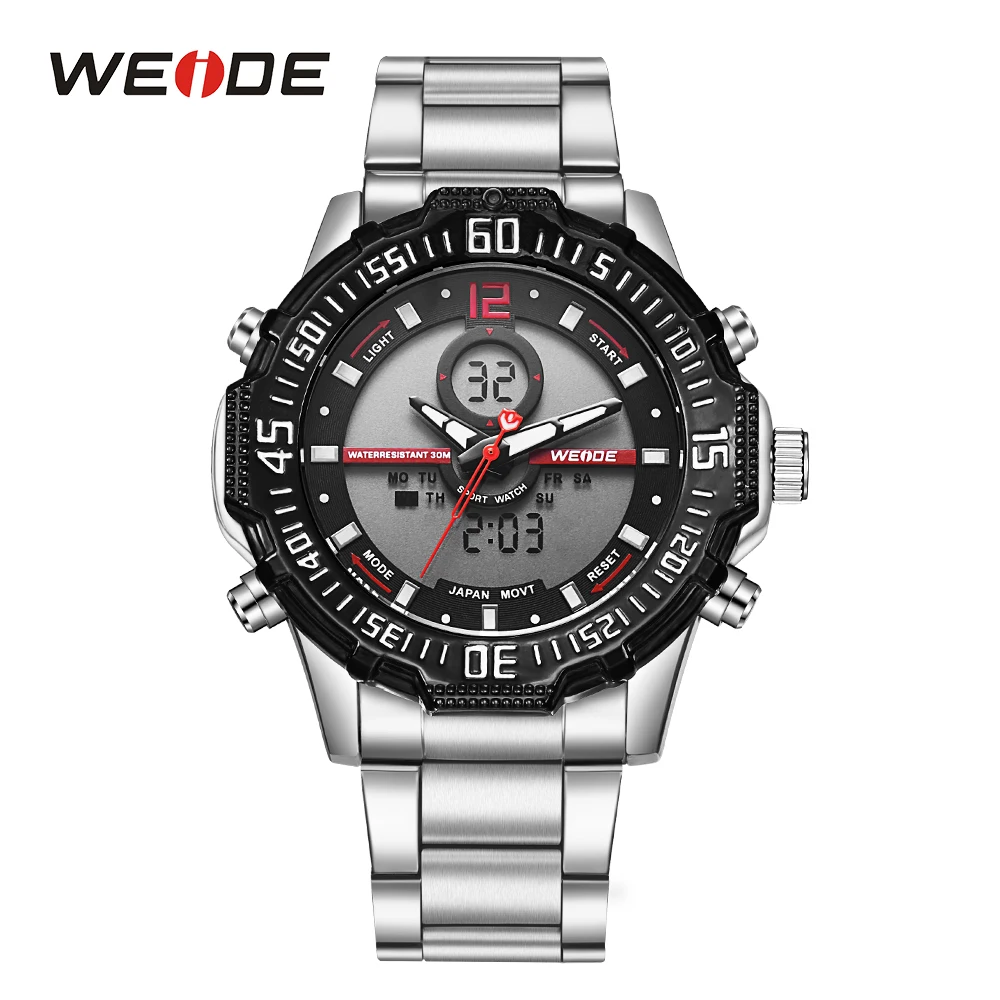 WEIDE Luxury Brand Stopwatch Digital Men Sport Watches Relogio Masculino Relojes Stainless Steel Military Wristwatch Waterproof
WEIDE Luxury Brand Stopwatch Digital Men Sport Watches Relogio Masculino Relojes Stainless Steel Military Wristwatch Waterproof