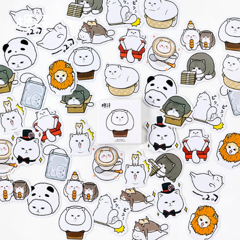 45 Pcs/box Cute Fat cat Mini Paper Sticker Decoration diy Diary Scrapbooking Label Sticker Stationery kawaii School Supply
45 Pcs/box Cute Fat cat Mini Paper Sticker Decoration diy Diary Scrapbooking Label Sticker Stationery kawaii School Supply
