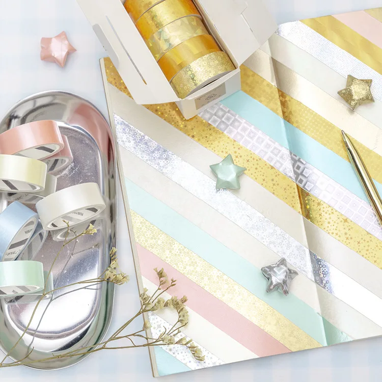 5 pcs/pack Various Golden Gilding Washi Tape DIY Scrapbooking Sticker Label Masking Tape School Office Supply
5 pcs/pack Various Golden Gilding Washi Tape DIY Scrapbooking Sticker Label Masking Tape School Office Supply