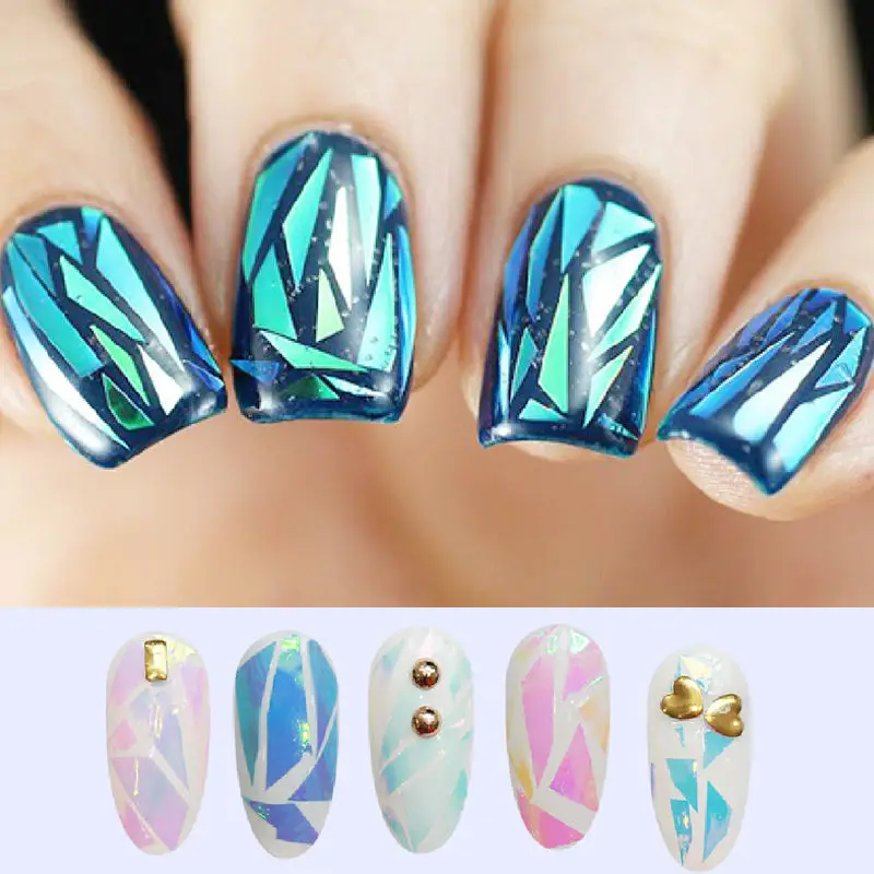 5 Sheets Broken Glass Mirror Foil Stencil Nail Foil Decals Black & White Gel DIY 3D Sticker PolisH Nail Art Decoration Tools
5 Sheets Broken Glass Mirror Foil Stencil Nail Foil Decals Black & White Gel DIY 3D Sticker PolisH Nail Art Decoration Tools