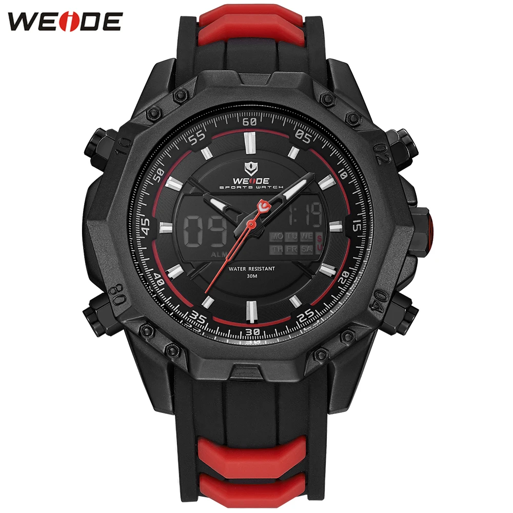 Original Top Brand Fashion WEIDE Black Red Man Watch Outdoor Sport Watch Digital Quartz Watch Men Rubber Band Army Wristwatches
Original Top Brand Fashion WEIDE Black Red Man Watch Outdoor Sport Watch Digital Quartz Watch Men Rubber Band Army Wristwatches