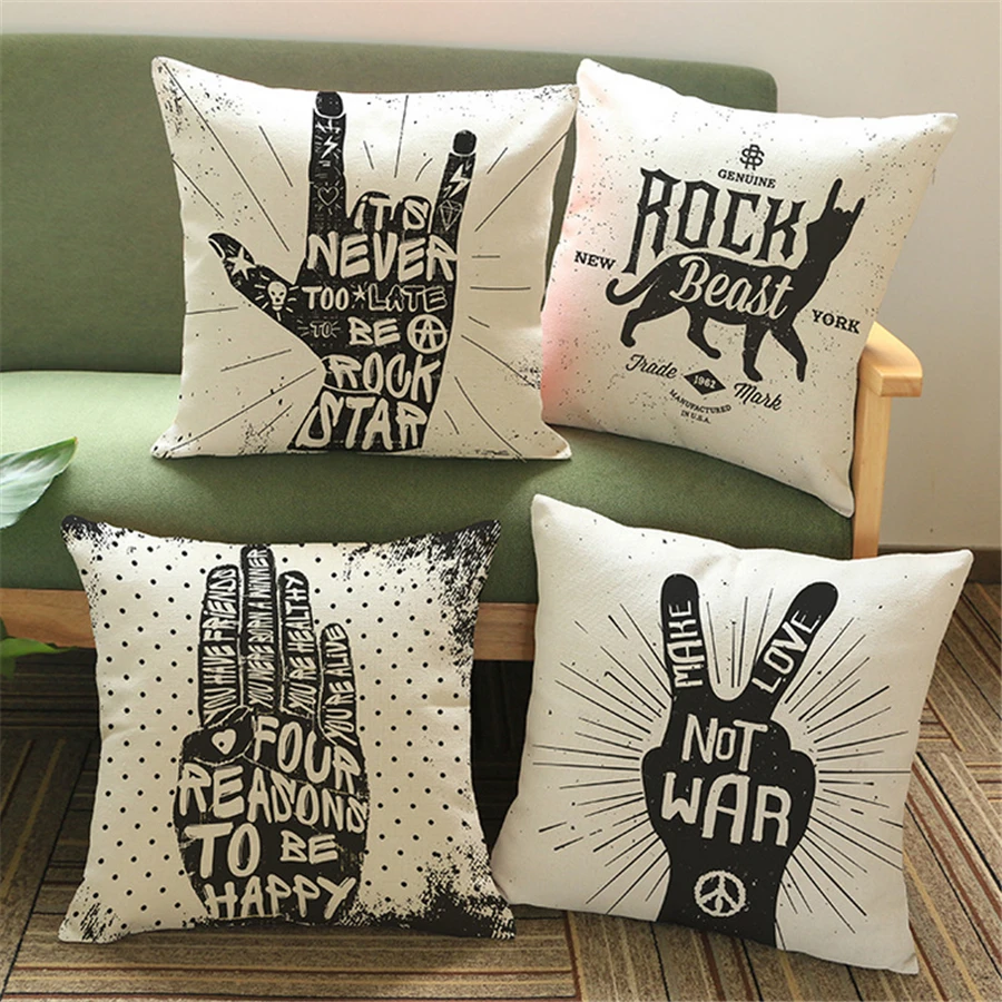 Modern Rock Music Hands Vintage Decorative Sofa Throw Pillow Case Home Decor Letter Office Chair Cushion Cover Pillowcase e683
Modern Rock Music Hands Vintage Decorative Sofa Throw Pillow Case Home Decor Letter Office Chair Cushion Cover Pillowcase e683