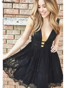 Black Sexy Graduation Dresses 2019 V Neck Backless Above Knee Beaded Mini Prom Party Gowns Customized Short Homecoming Dresses
Black Sexy Graduation Dresses 2019 V Neck Backless Above Knee Beaded Mini Prom Party Gowns Customized Short Homecoming Dresses