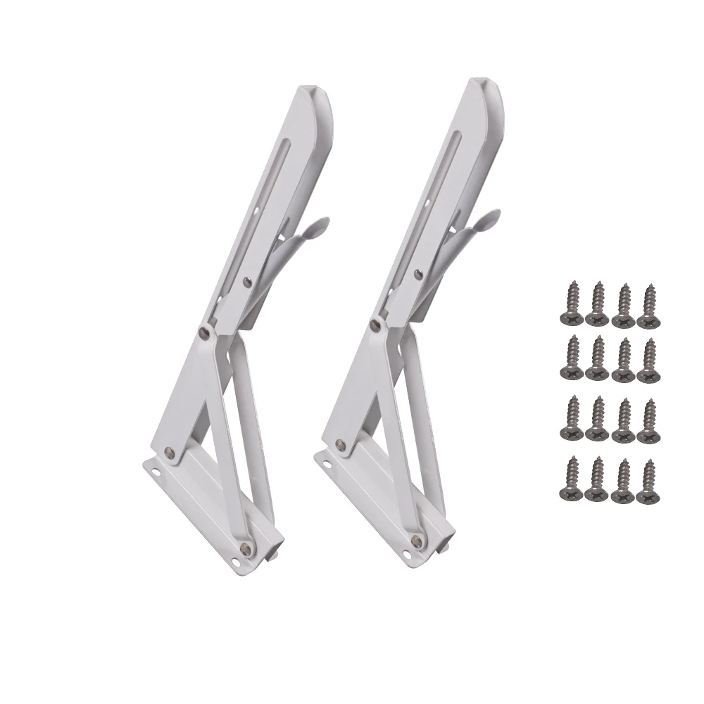 10-Inch Metal Triangle Table Bench Folding Shelf Brackets , 2 Pcs Folding Shelf Hinge Wall Mounted with Mounting Screws
10-Inch Metal Triangle Table Bench Folding Shelf Brackets , 2 Pcs Folding Shelf Hinge Wall Mounted with Mounting Screws
