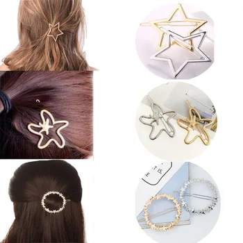 Geometric Circle Stars Knot Barrettes Clips for Women Hair Side Bobby Pins Ponytail Hairpins Metal Hairclips Hair Accessories
Geometric Circle Stars Knot Barrettes Clips for Women Hair Side Bobby Pins Ponytail Hairpins Metal Hairclips Hair Accessories