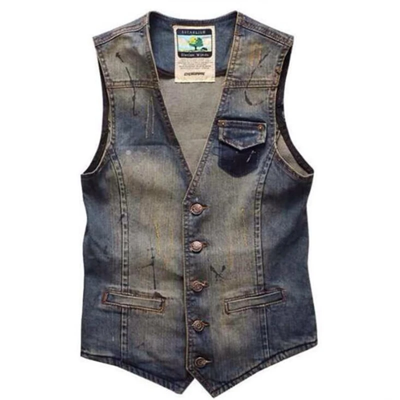 New Men's Denim Vest Casual Slim Sleeveless Jacket Cowboy Vintage Holes Jeans Male Denim Waistcoat Veste Homme Tank Tops 3XL
New Men's Denim Vest Casual Slim Sleeveless Jacket Cowboy Vintage Holes Jeans Male Denim Waistcoat Veste Homme Tank Tops 3XL